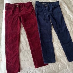 J. Crew girls toothpick corduroy pants size 6. 2 pairs.